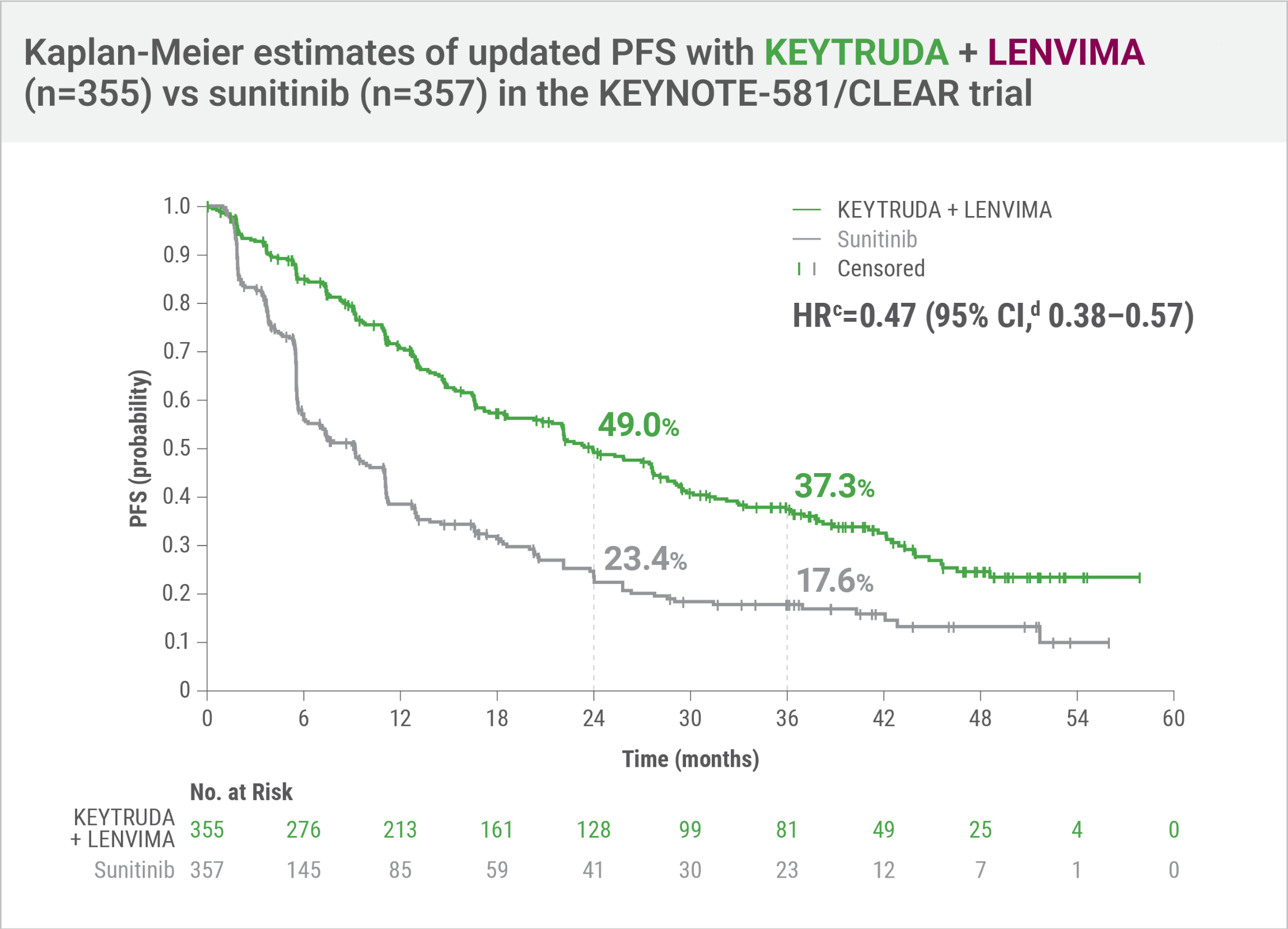 Kaplan Meier PFS Graph